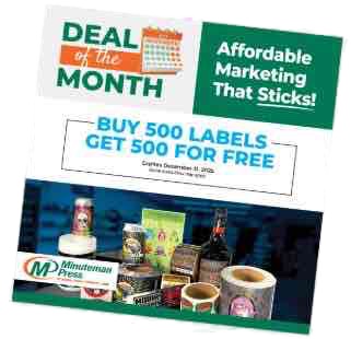 Minuteman Press Nashua label promotion